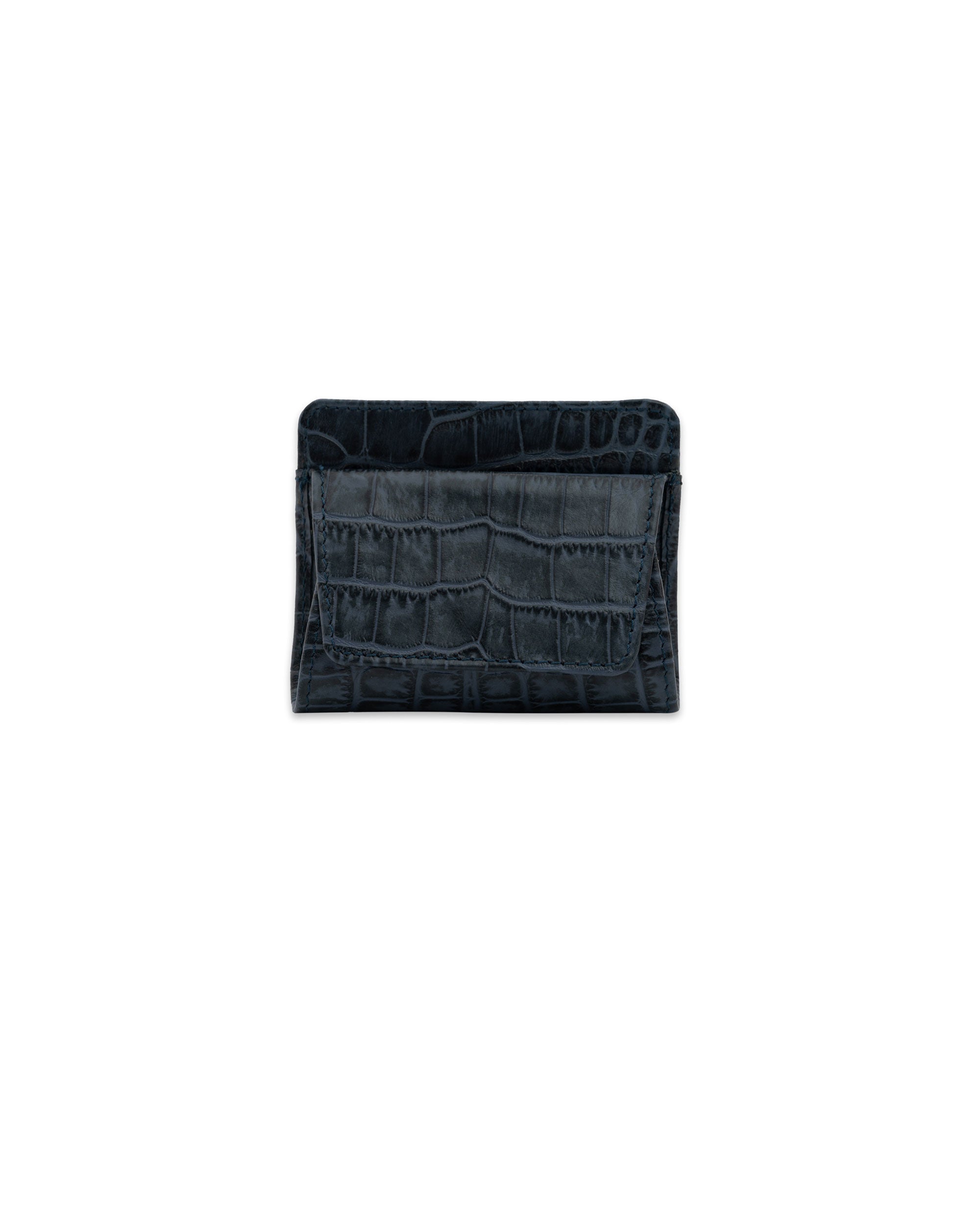 Black Crocodile Leather Card Case