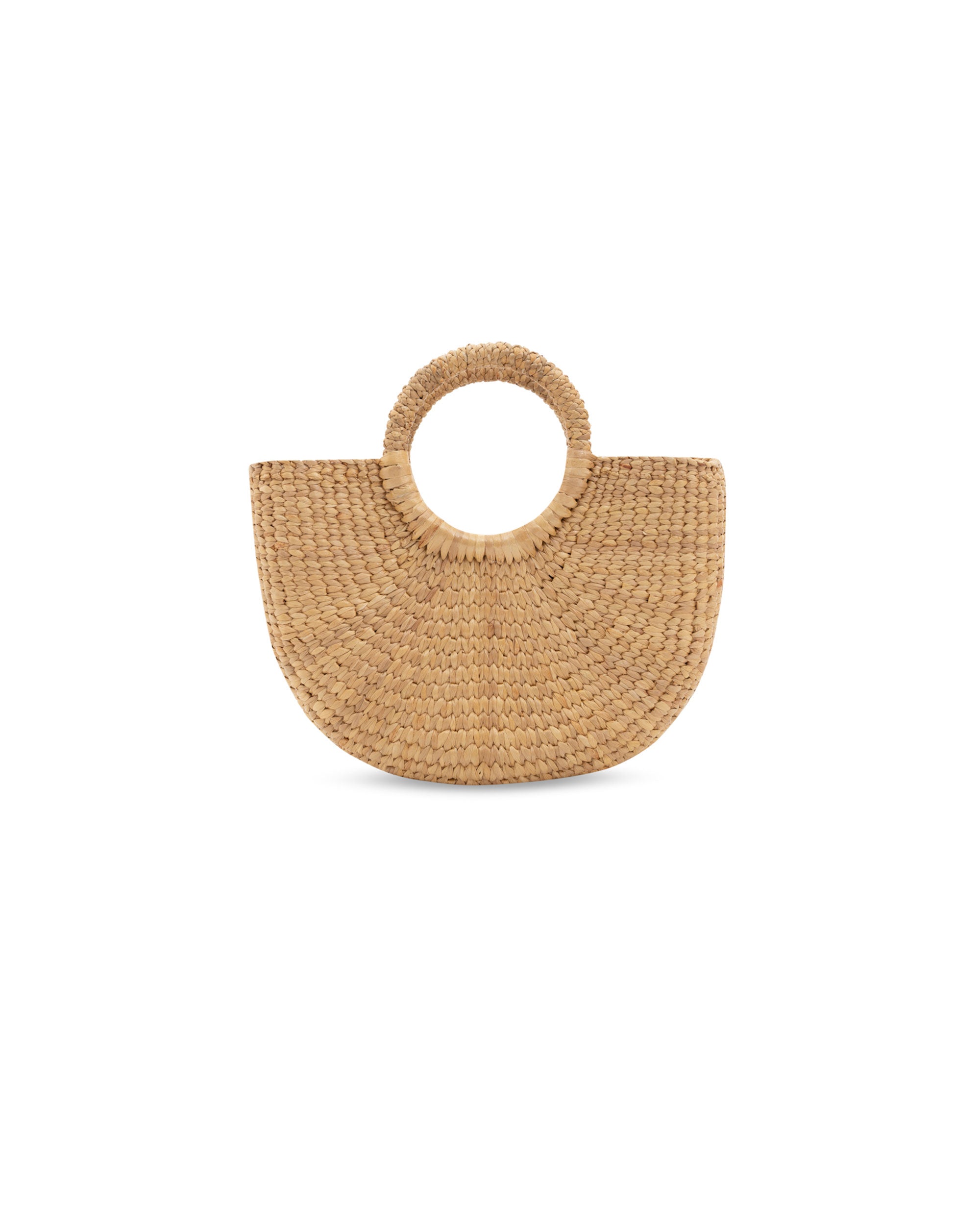 Half-Moon Water Hyacinth Handbag