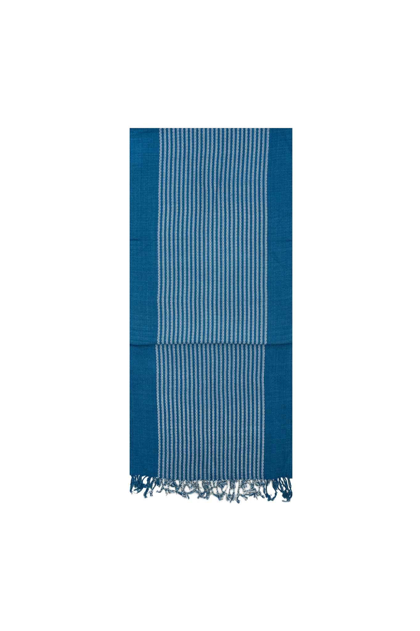 Indigo Stripe Handwoven Scarf