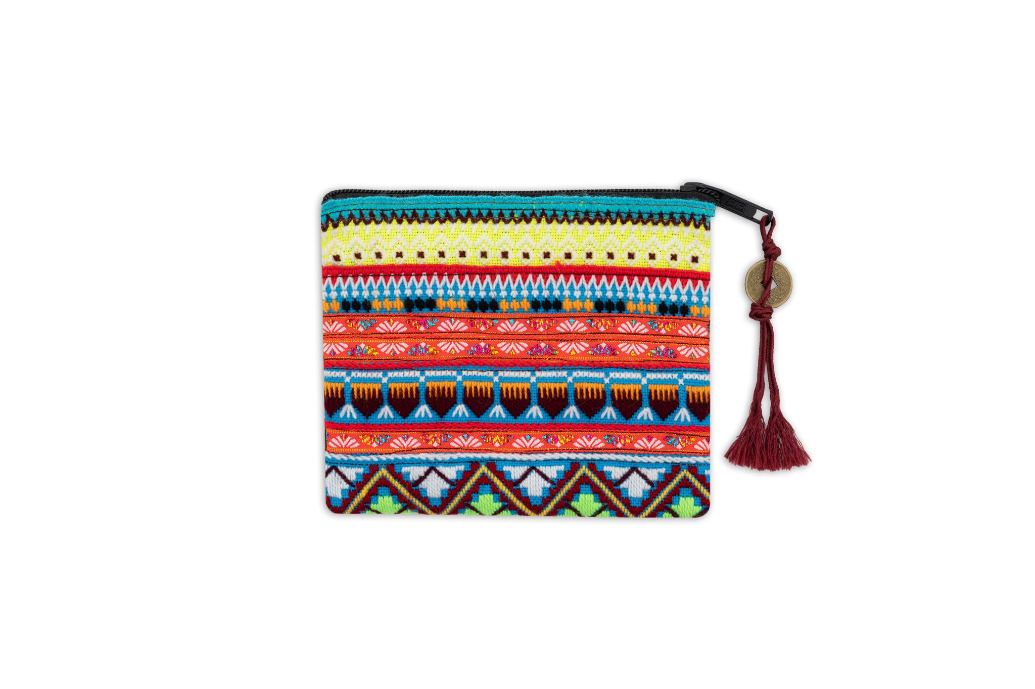 Hmong Embroidered Coin Purse with Tassel Charm