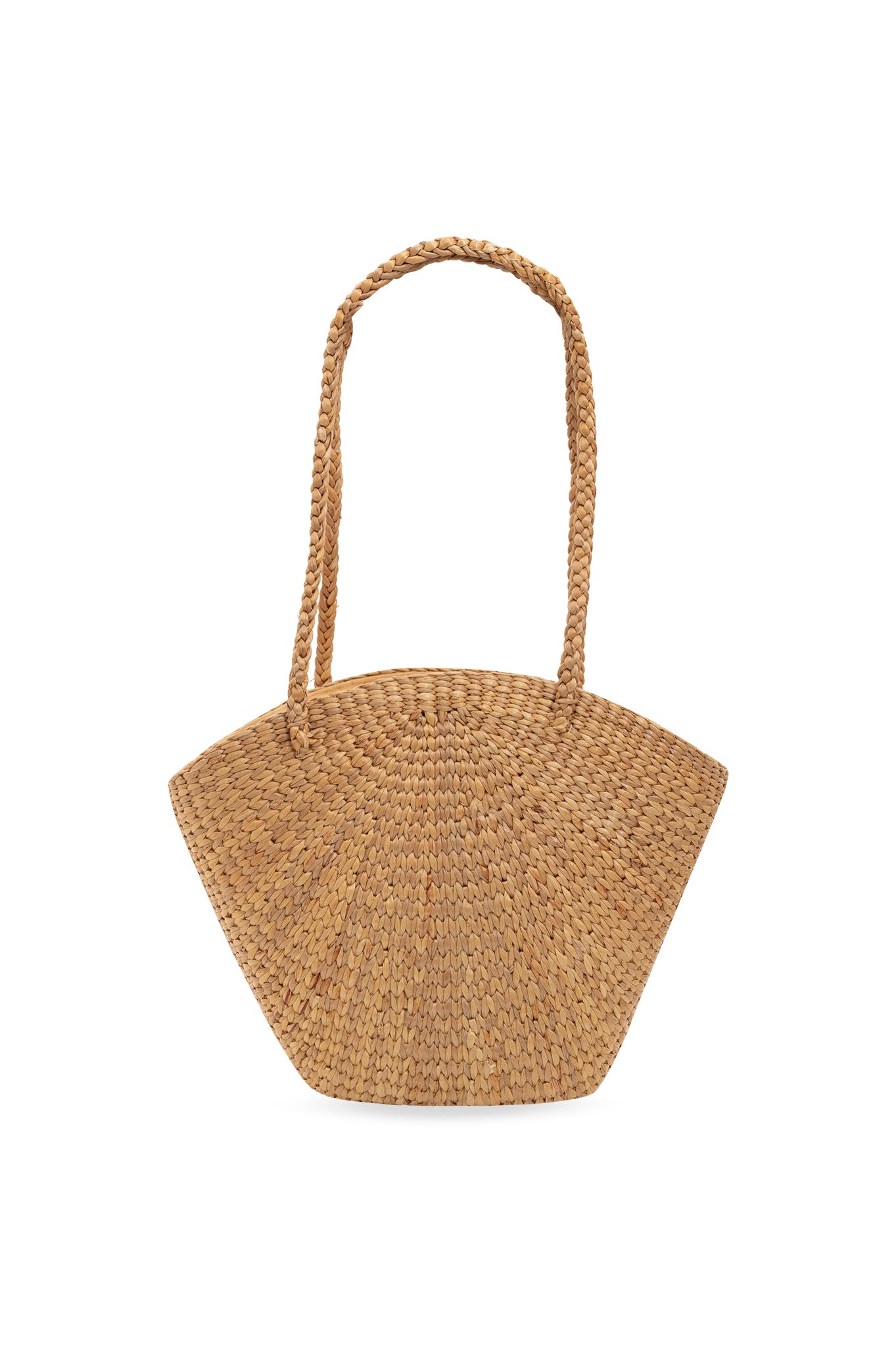 Structured Natural Fiber Trapezoid Tote