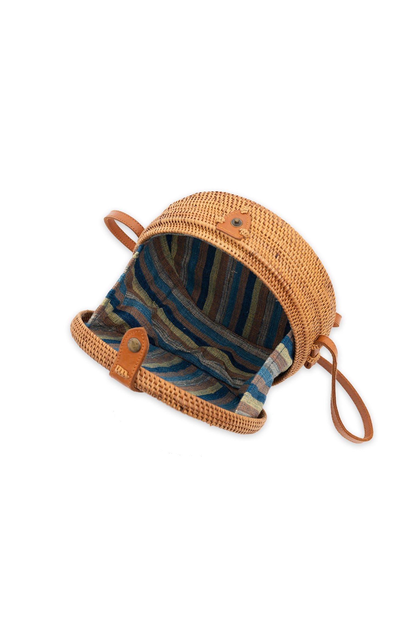 Handwoven Natural Fiber Round Bag